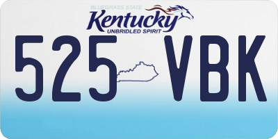 KY license plate 525VBK