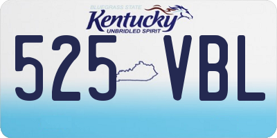 KY license plate 525VBL