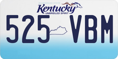 KY license plate 525VBM
