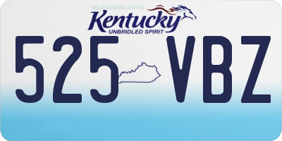 KY license plate 525VBZ