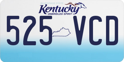 KY license plate 525VCD