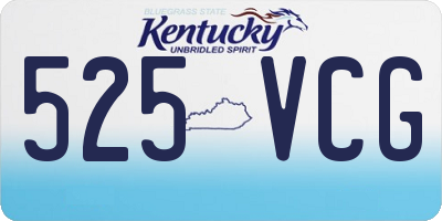 KY license plate 525VCG