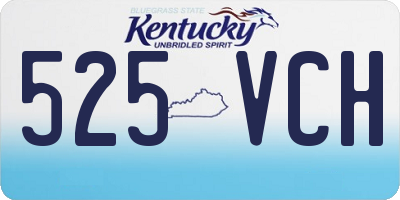 KY license plate 525VCH