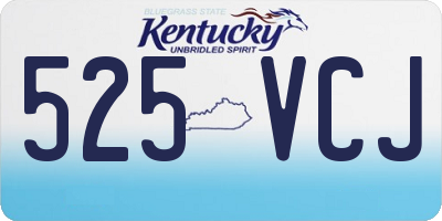 KY license plate 525VCJ