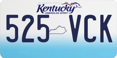 KY license plate 525VCK