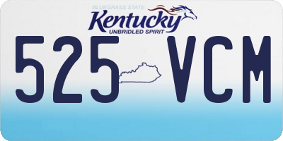 KY license plate 525VCM