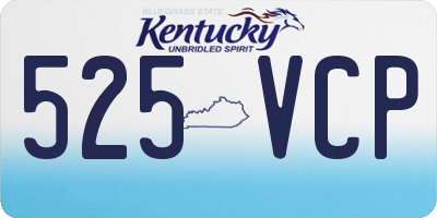 KY license plate 525VCP