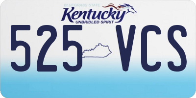 KY license plate 525VCS