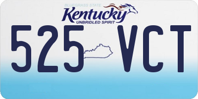 KY license plate 525VCT