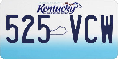KY license plate 525VCW