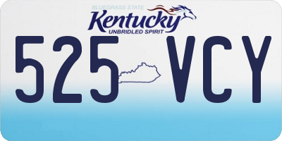 KY license plate 525VCY