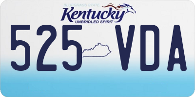 KY license plate 525VDA