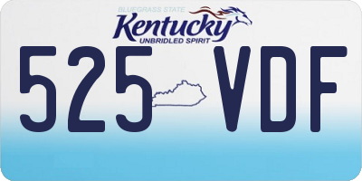 KY license plate 525VDF