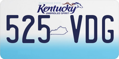 KY license plate 525VDG