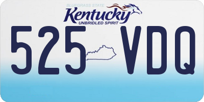 KY license plate 525VDQ