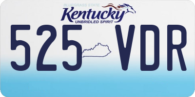 KY license plate 525VDR