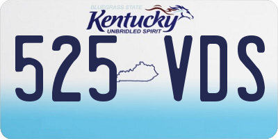 KY license plate 525VDS