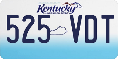 KY license plate 525VDT