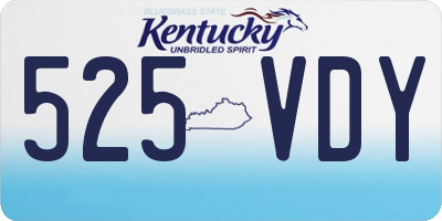 KY license plate 525VDY