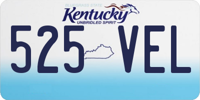 KY license plate 525VEL