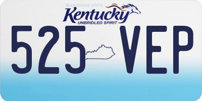 KY license plate 525VEP