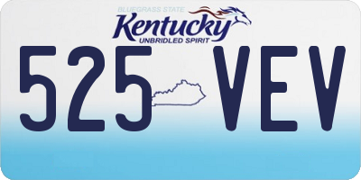 KY license plate 525VEV