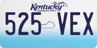 KY license plate 525VEX