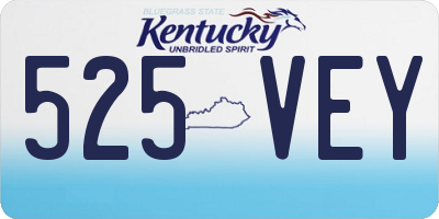 KY license plate 525VEY