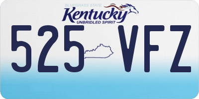 KY license plate 525VFZ