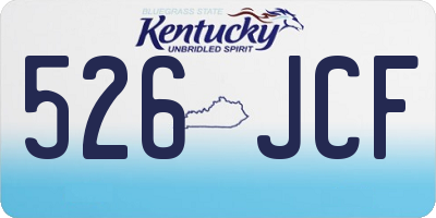 KY license plate 526JCF