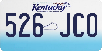 KY license plate 526JCO