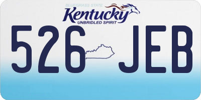 KY license plate 526JEB