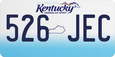 KY license plate 526JEC
