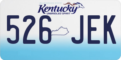 KY license plate 526JEK