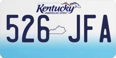KY license plate 526JFA
