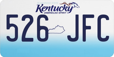 KY license plate 526JFC
