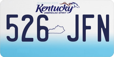 KY license plate 526JFN