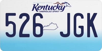 KY license plate 526JGK