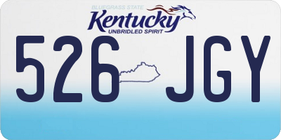 KY license plate 526JGY