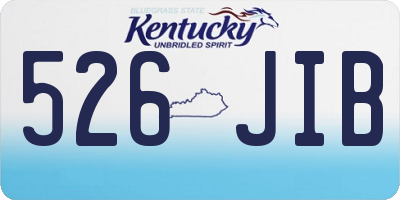 KY license plate 526JIB