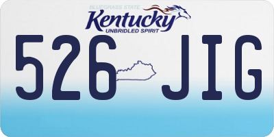 KY license plate 526JIG