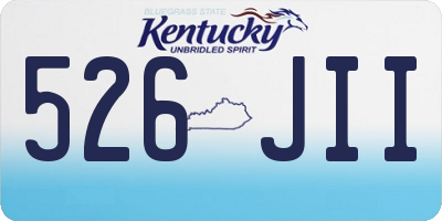 KY license plate 526JII