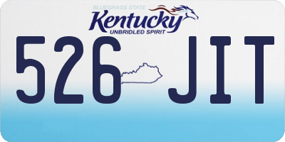 KY license plate 526JIT