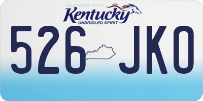 KY license plate 526JKO