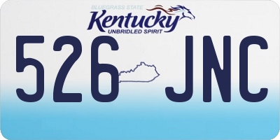 KY license plate 526JNC