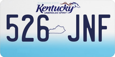 KY license plate 526JNF