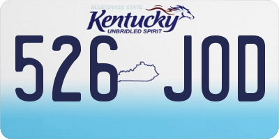 KY license plate 526JOD