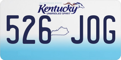 KY license plate 526JOG