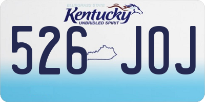 KY license plate 526JOJ