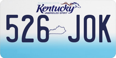 KY license plate 526JOK